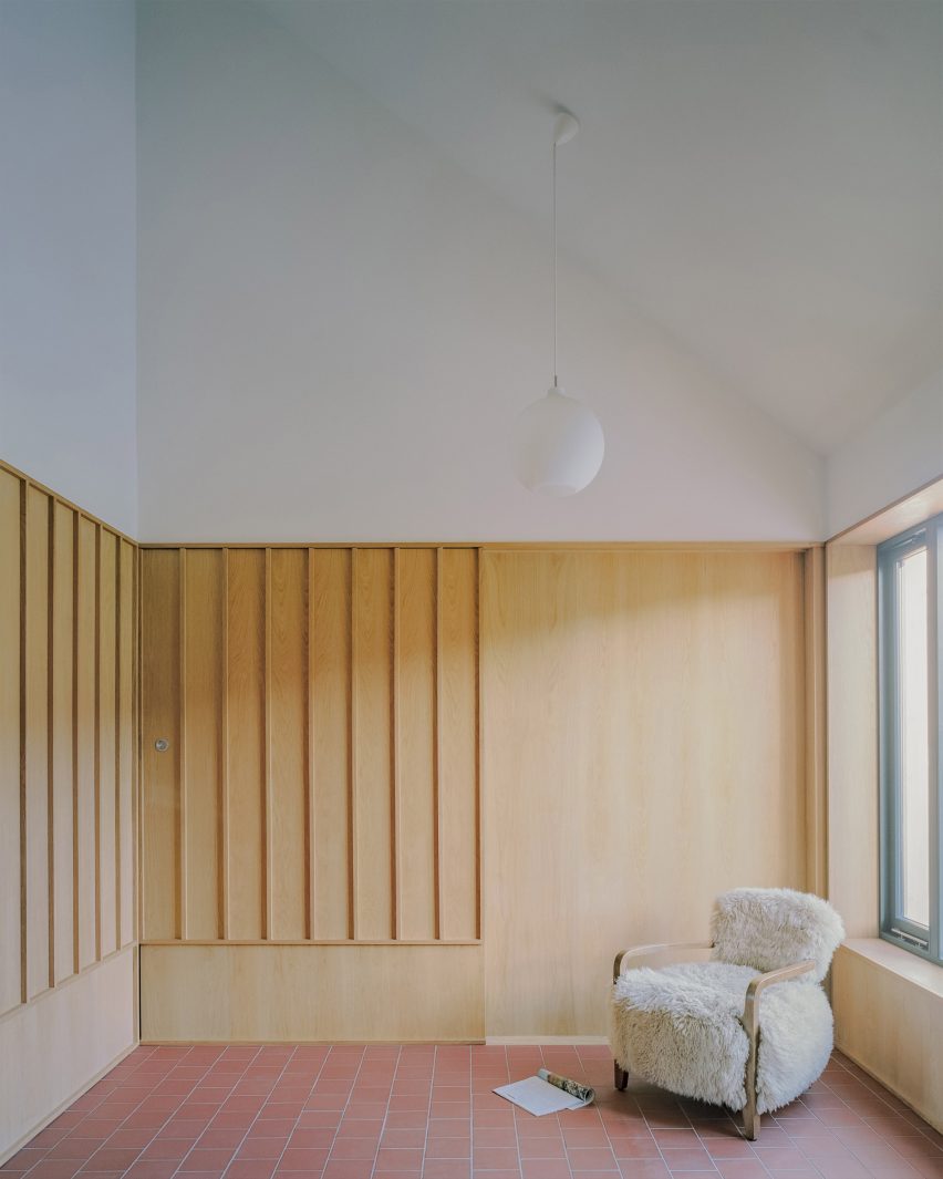Timber-lined home interior