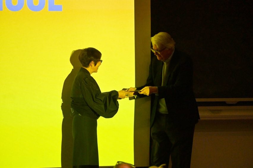 Kazuyo Sejima speaking at the Weitzman School Awards