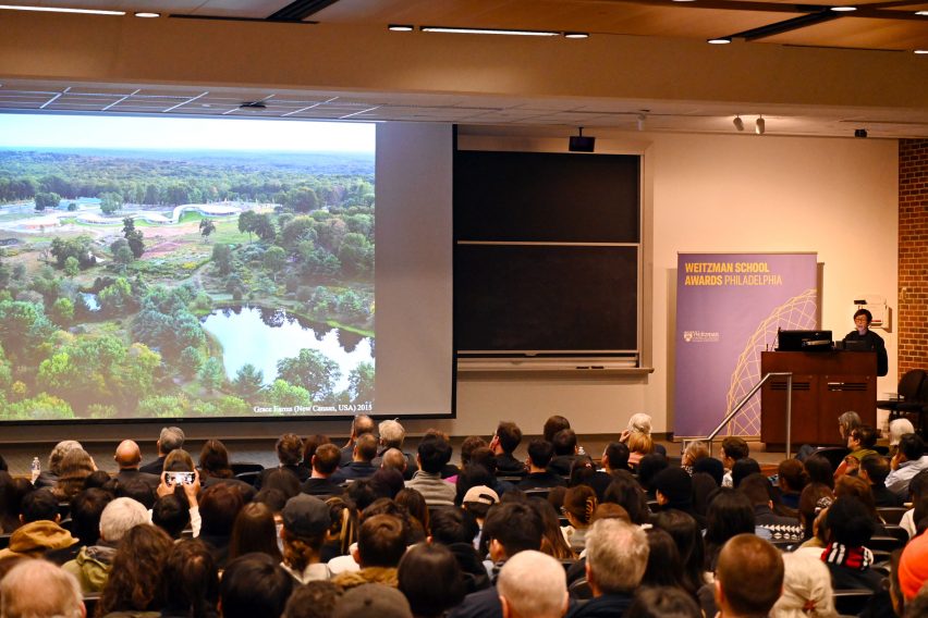 SANAA cofounder speaking at the Weitzman School Awards