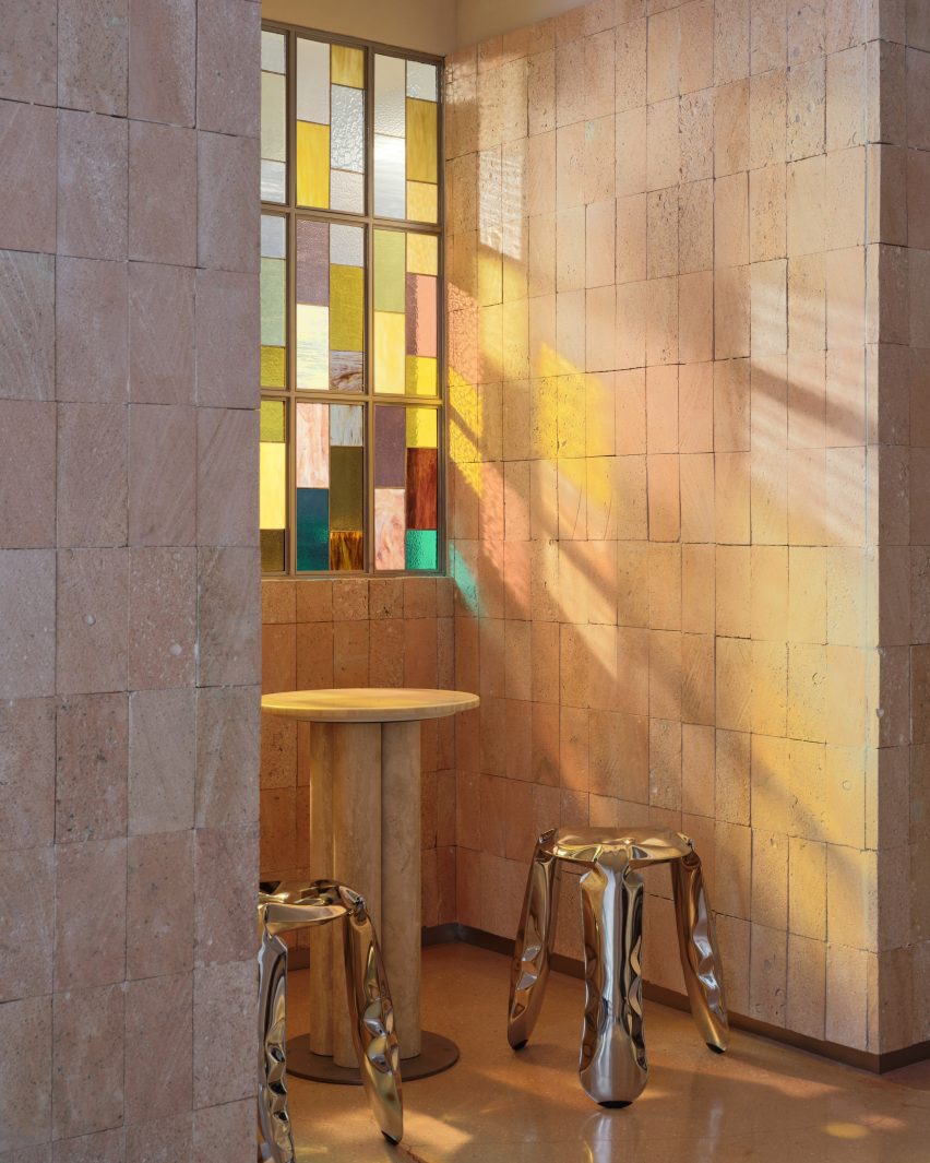 Light diffused through stained glass windows