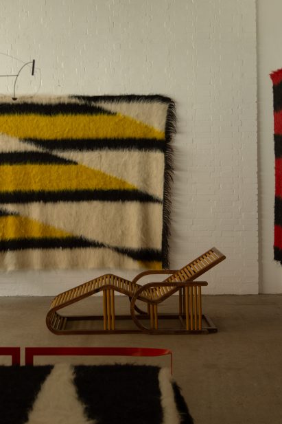 Spazio Leone exhibition with fluffy wall hanging