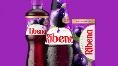 Updated 2025 Ribena branding and packaging by Elmwood