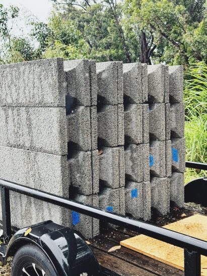 Surf Block blocks stacked on a trailer