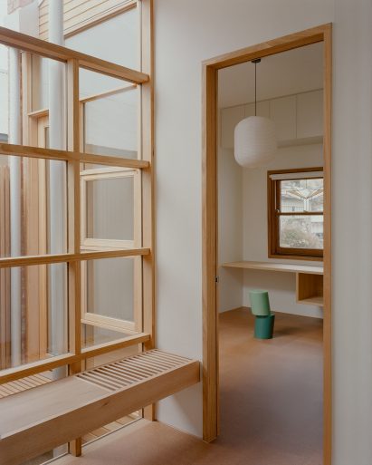 View of courtyard space within Thornbury House by Healy Ryan Architects