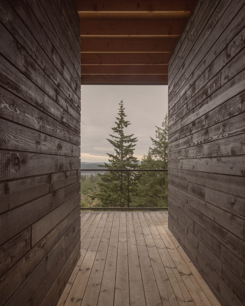 Cabin with black exterior
