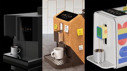 an image showing three coffee machine designs
