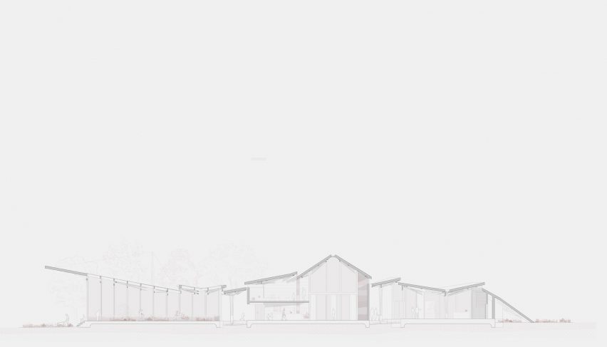 a diagram of a building in tones of grey
