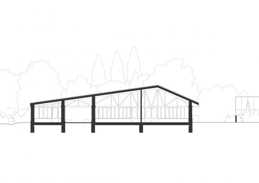 Section of Wolves Lane Centre by Material Cultures and Studio Gil