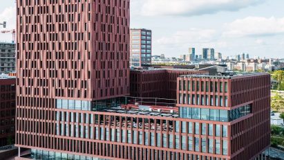 BGW and VBG Prevention Centre clad in a red facade system