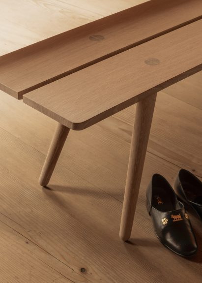 Close up of wooden bench