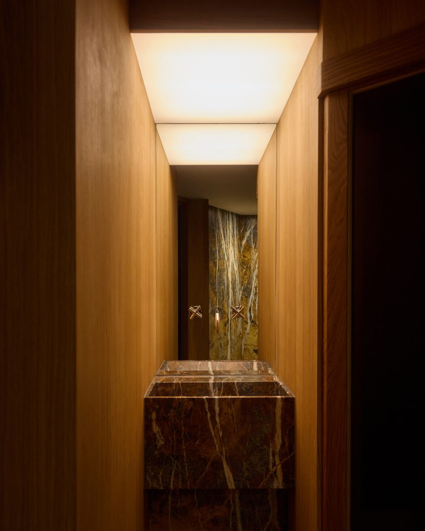 Bathroom with marble sink