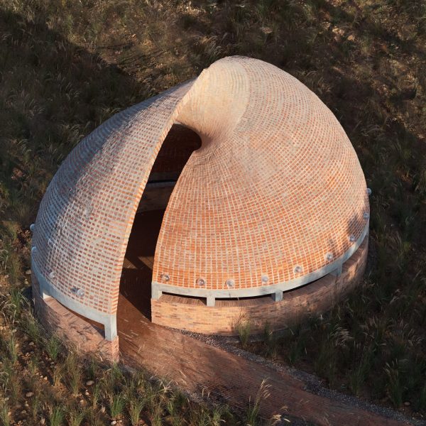 Twisted brick library in China