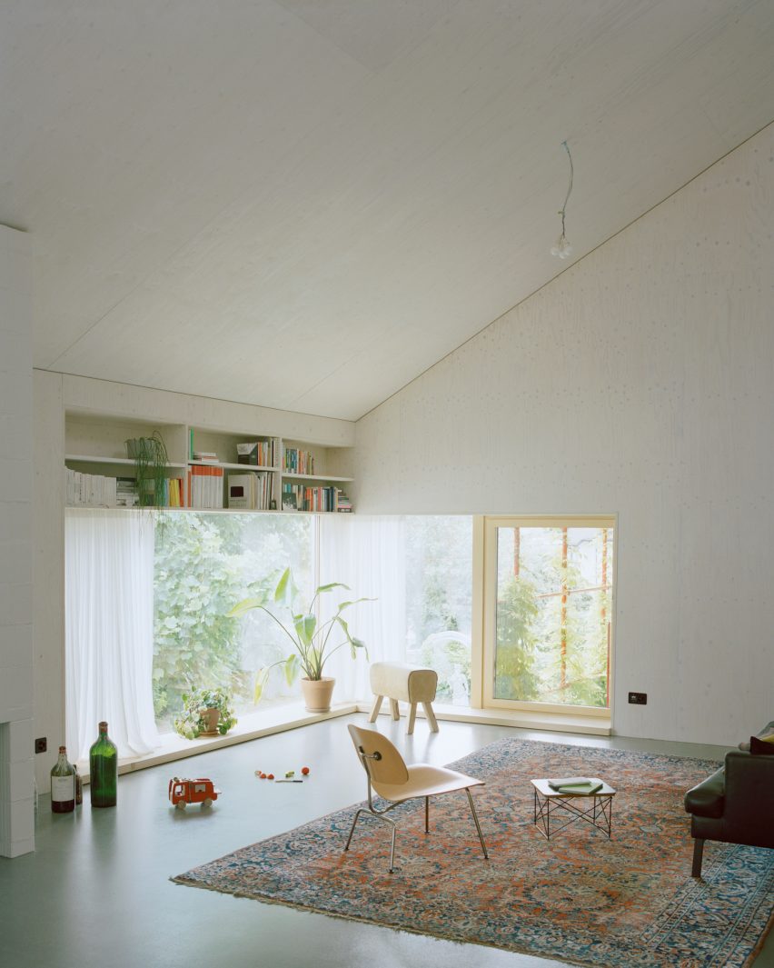 Attic conversion housing living room