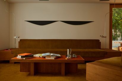Lounge area with a custom sofa, armchair and coffee table