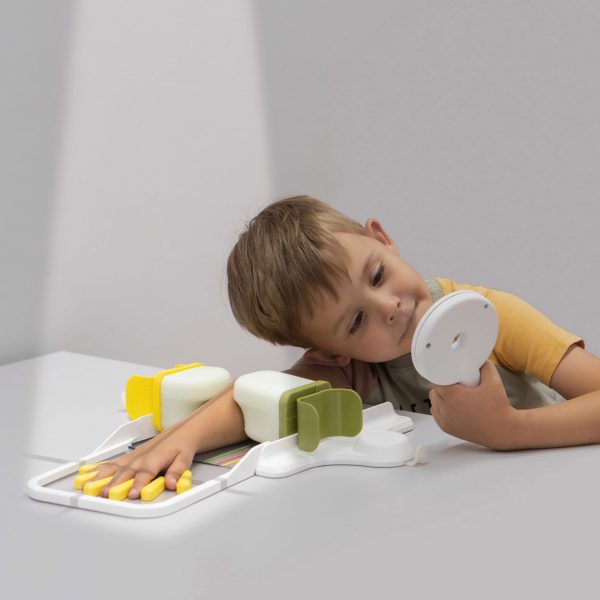 a photograph of a child having an x-ray
