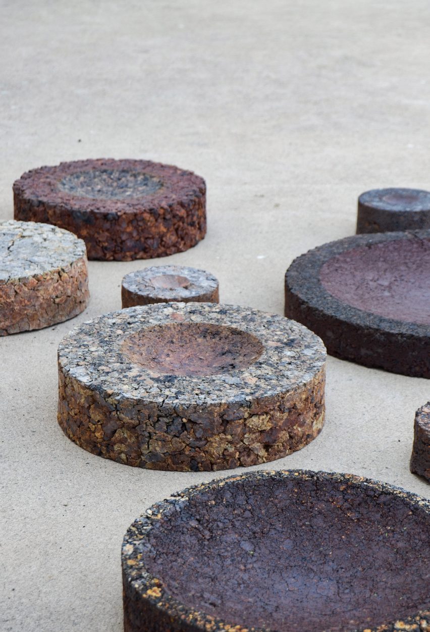 a photograph of circular objects in tones of brown