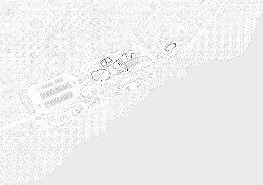 Floor plan of Nature Rocks visitor centre in Taiwan by MVRDV