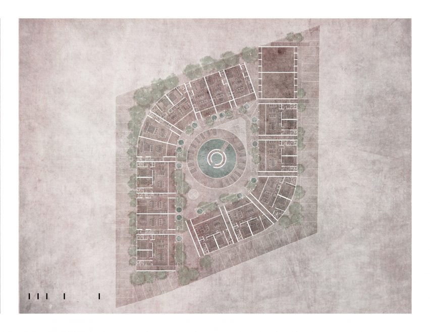 Ground floor plan of Babel housing in Mexico by V Taller