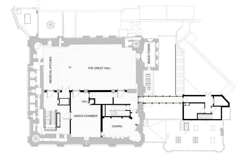 Third floor plan of the restoration at Norwich Castle by Feilden and Mawson