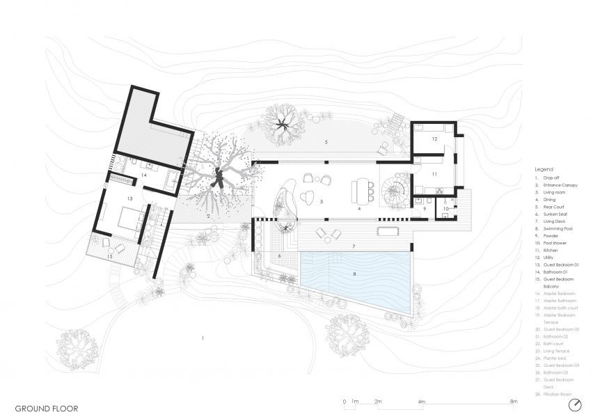 Ground floor plan of Villa Prakriti by UnTag