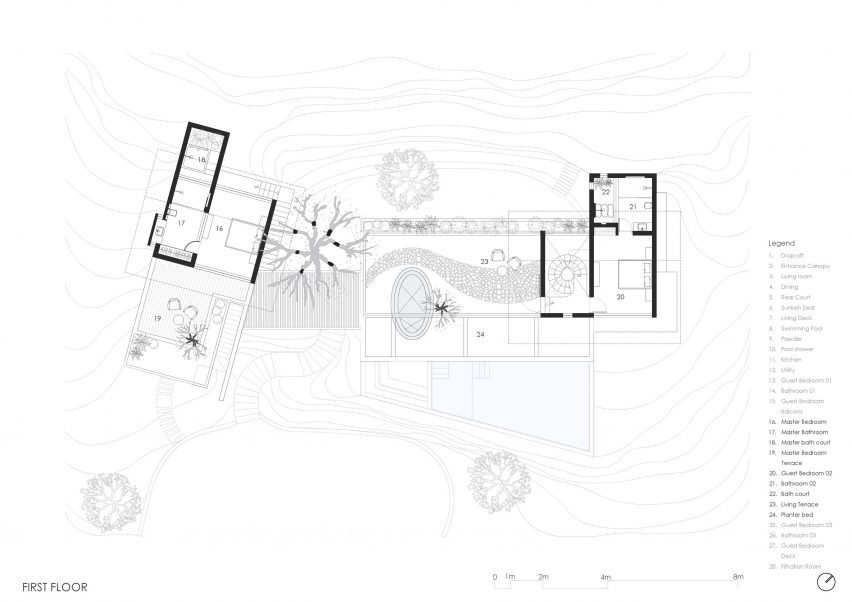 Upper floor plan of Villa Prakriti by UnTag