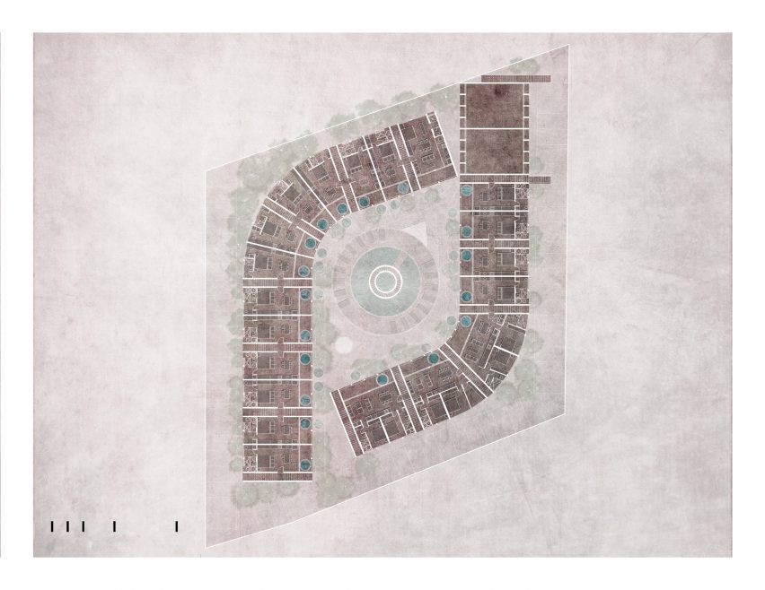 First floor plan of the Babel housing in Mexico by V Taller