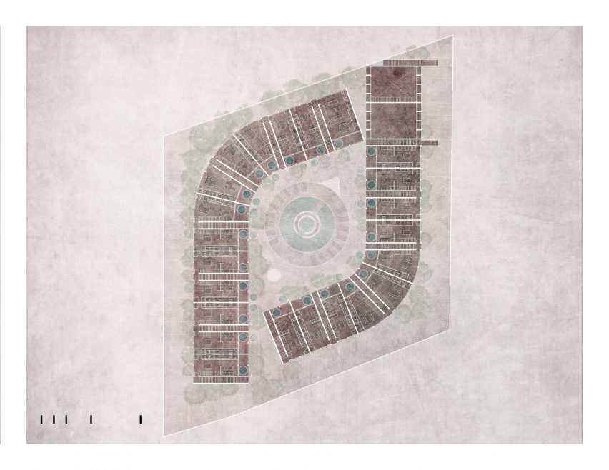Second floor plan of the Babel housing in Mexico by V Taller