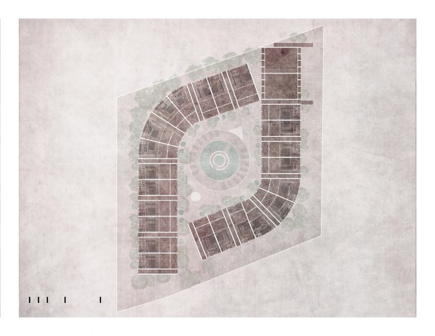 Third floor plan of the Babel housing in Mexico by V Taller