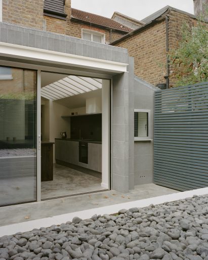 Exterior view of Basalt House extension in London