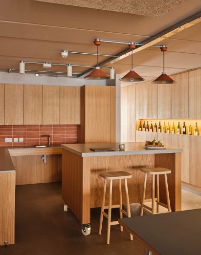Open-plan timber kitchen at Flint
