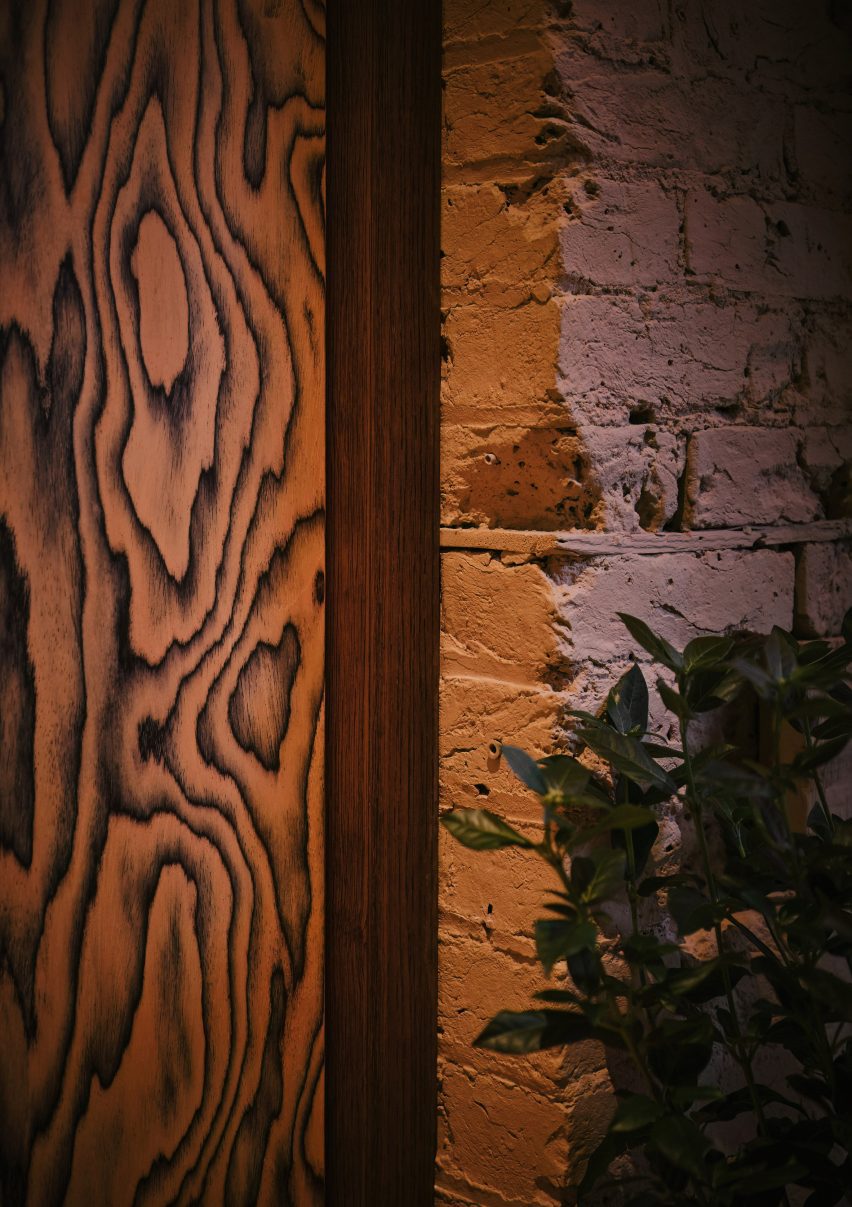 ply and painted brick
