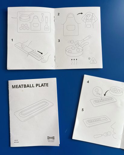 Instructions for meatball plate
