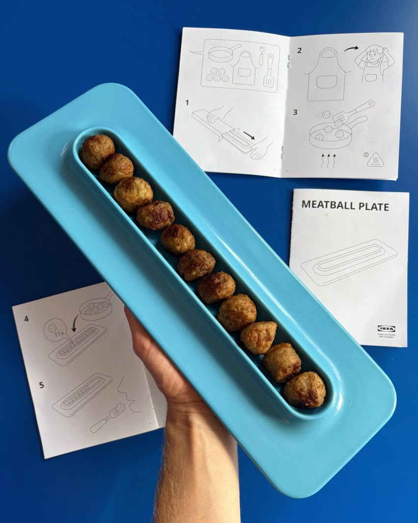 Meatball plate with instructions