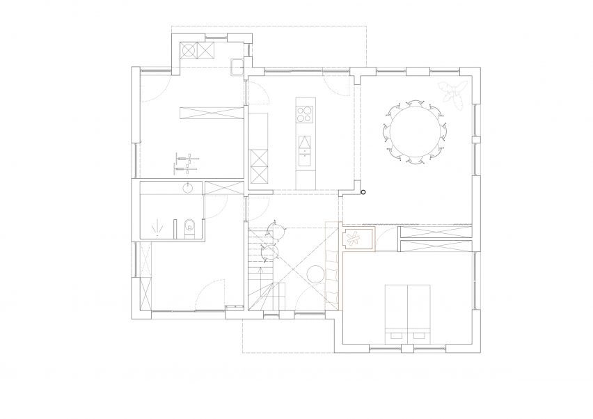 Plan of Omloop Farmhouse by Hé!