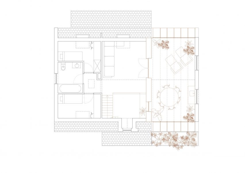 Plan of Omloop Farmhouse by Hé!