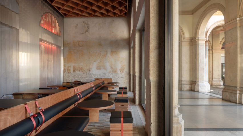 Seating area of Caffè Nazionale in Arzignano, Italy, by AMAA