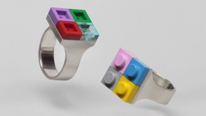 Rings with Lego bricks instead of gems by Studio GOGO