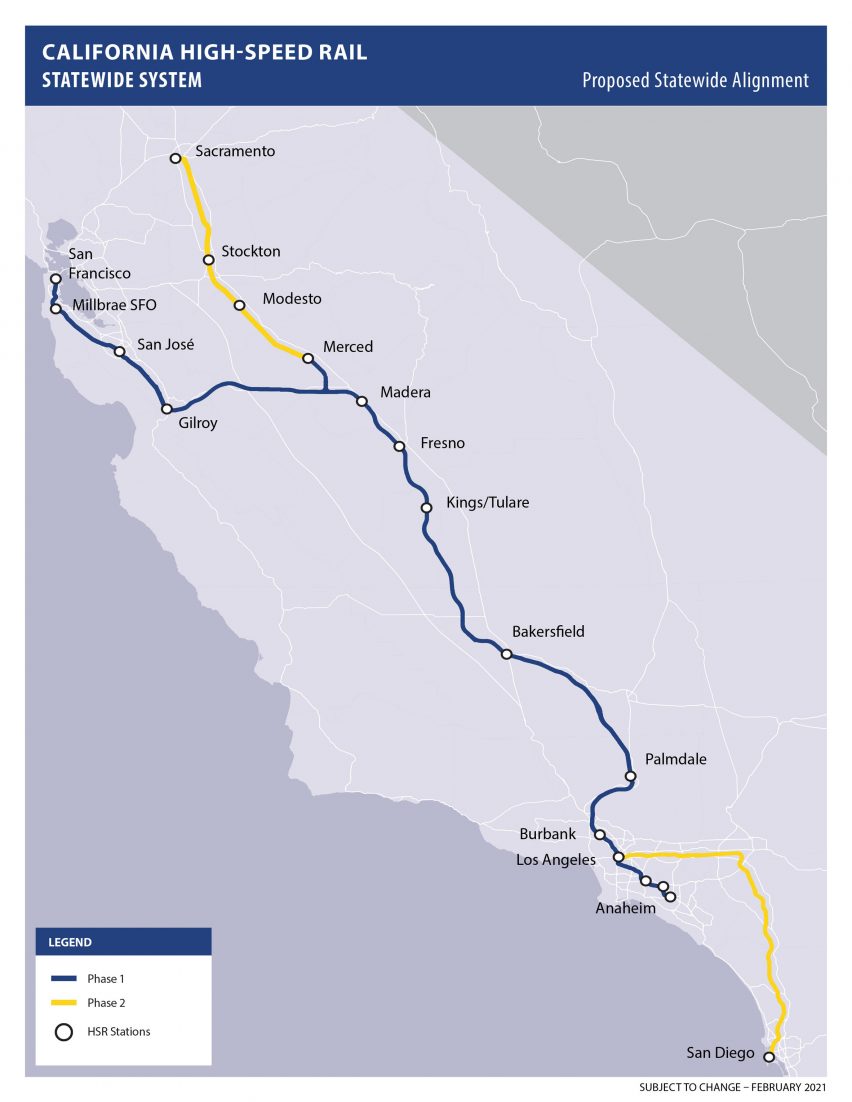 California high-speed rail map