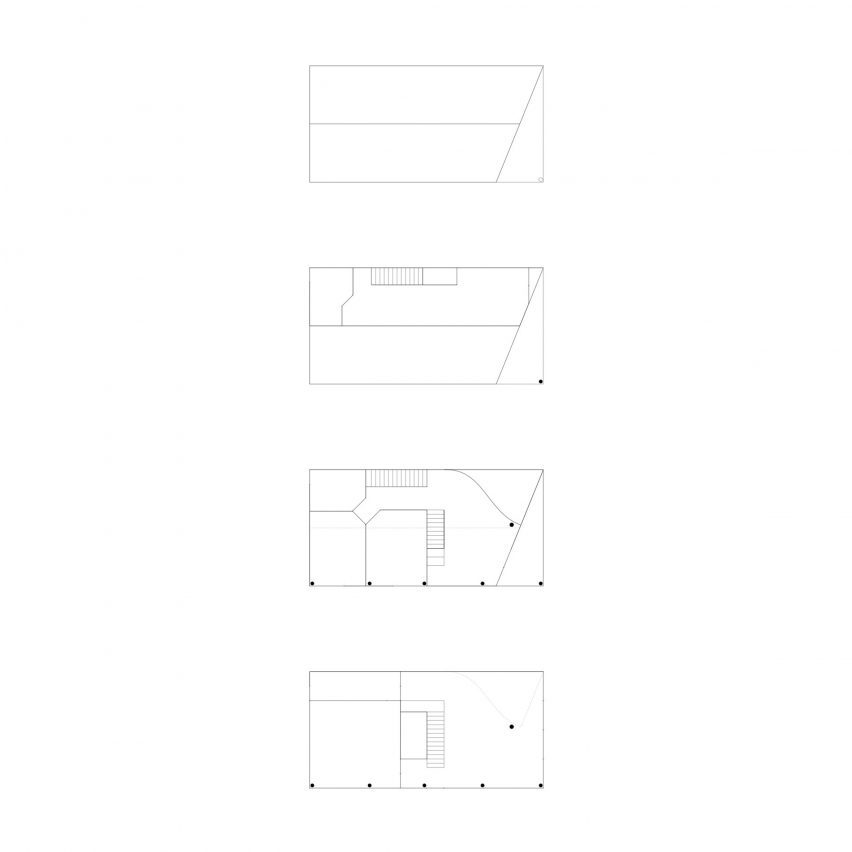 Plan of A House with an Inverted Roof by Fala Atelier