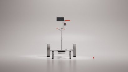 render of metal chassis for smart golf caddie