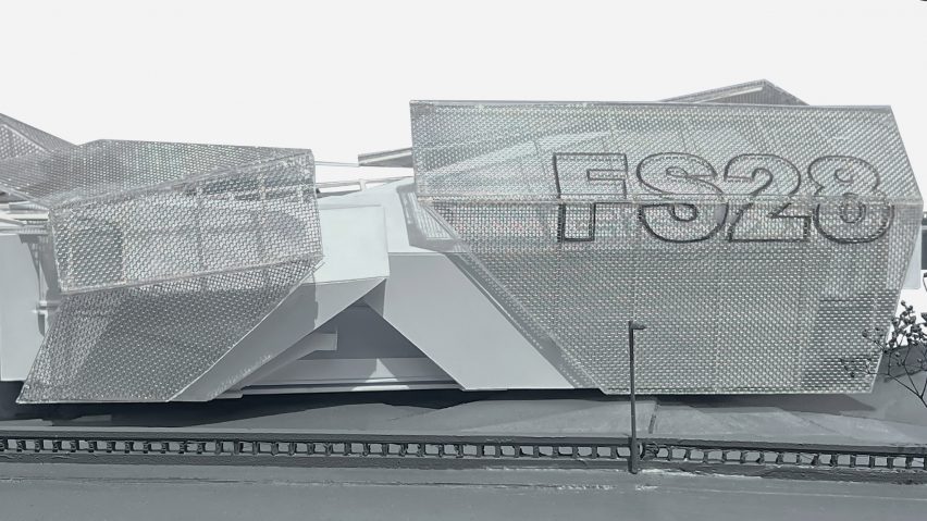 an architectural model in tones of grey