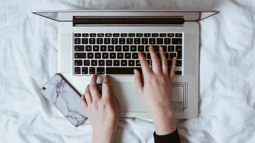 Person using a laptop