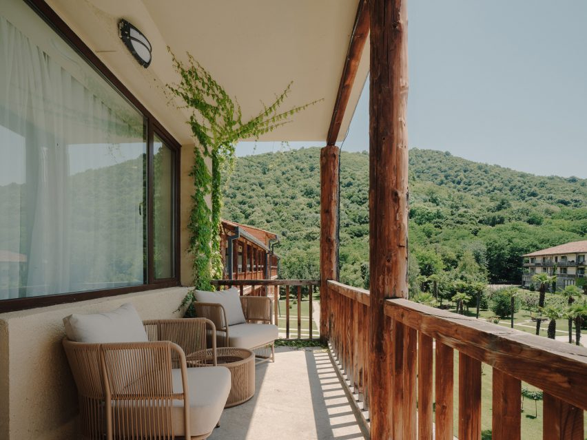 Balcony of Lopota Lake Resort & Spa in Georgia by 10:10 Interiors