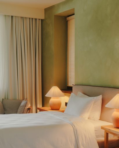 Guest room of Lopota Lake Resort & Spa in Georgia by 10:10 Interiors