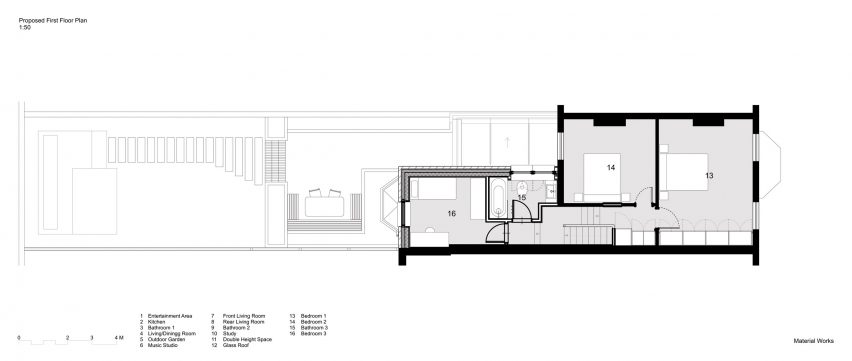 Plan of Hackney Bay House by Material Works