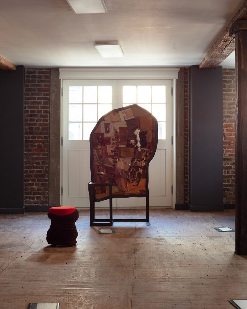 Velvet-and-hair room divider