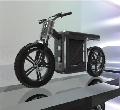 a photograph of a bike in tones of silver and black