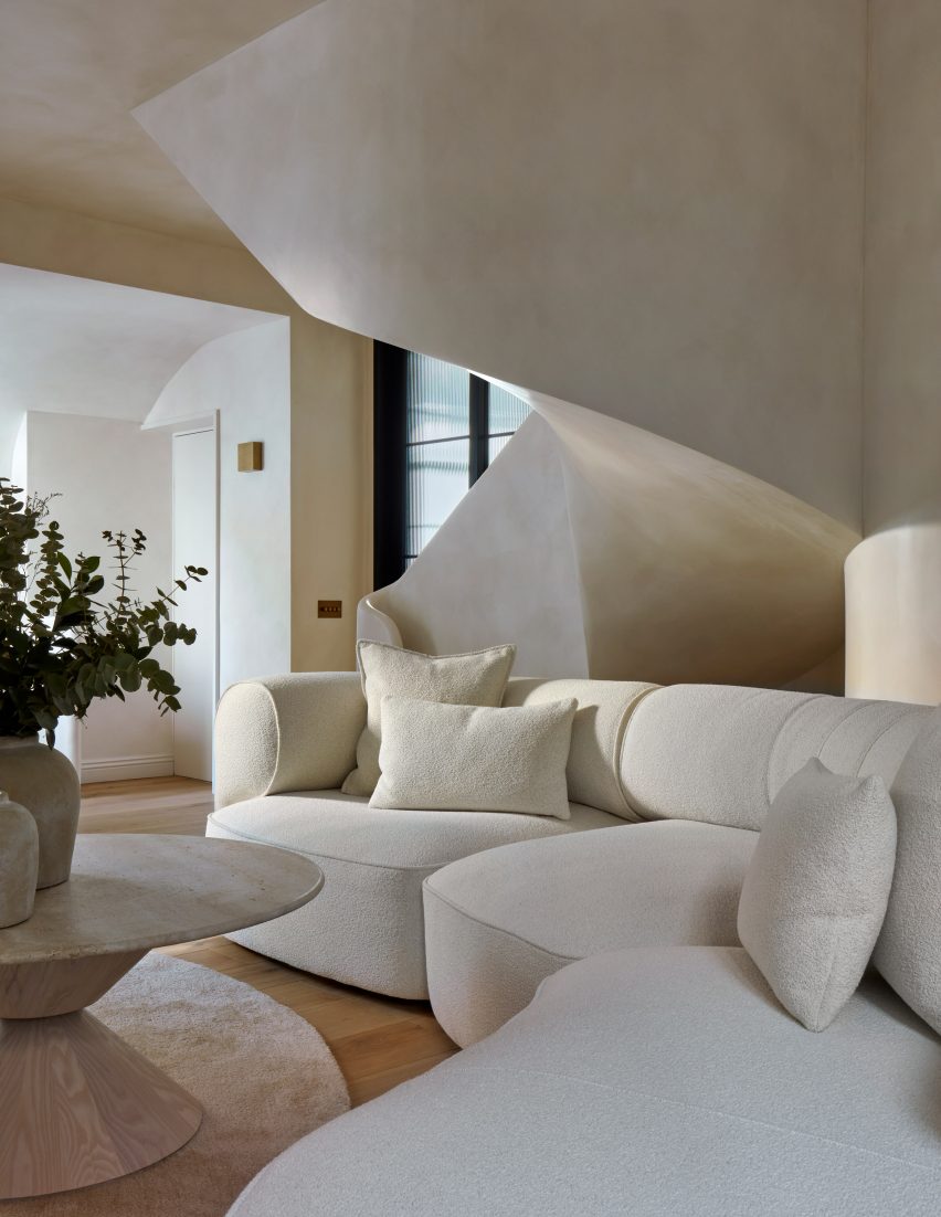 White spiral staircase