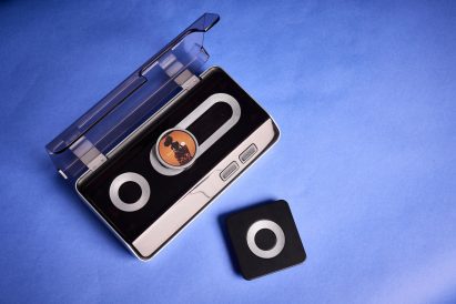 a photograph of a portable music player