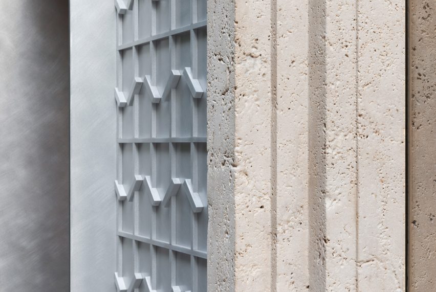 Aluminium facade details at Nikos Koulis store in Athens by Bureau de Change